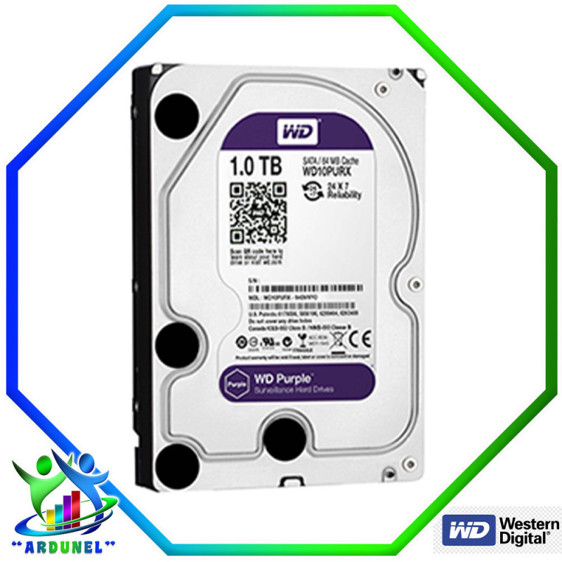 DISCO DURO WESTERN DIGITAL 1TB PURPURA VIGILANCIA DISCO DURO WESTERN DIGITAL 1TB PURPURA VIGILANCIA