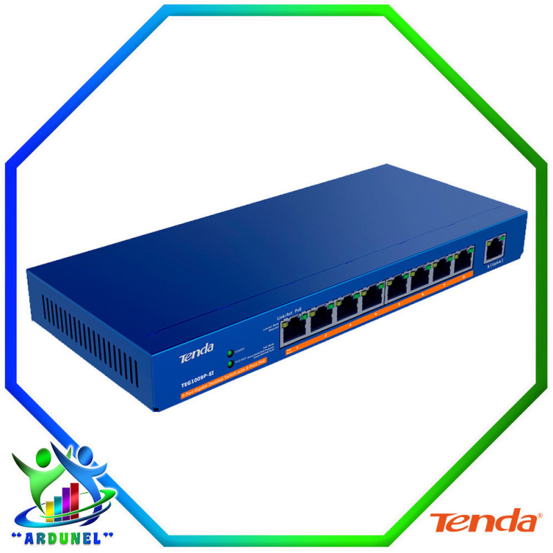 SWITCH DE POE 9 PUERTOS *8 POE *GIGABIT SWITCH DE POE 9 PUERTOS *8 POE *GIGABIT