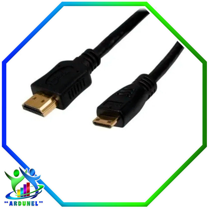 CABLE HDMI A MINI HDMI MACHO DORADO 1.8MTS NEGRO CABLE HDMI A MINI HDMI MACHO DORADO 1.8MTS NEGRO