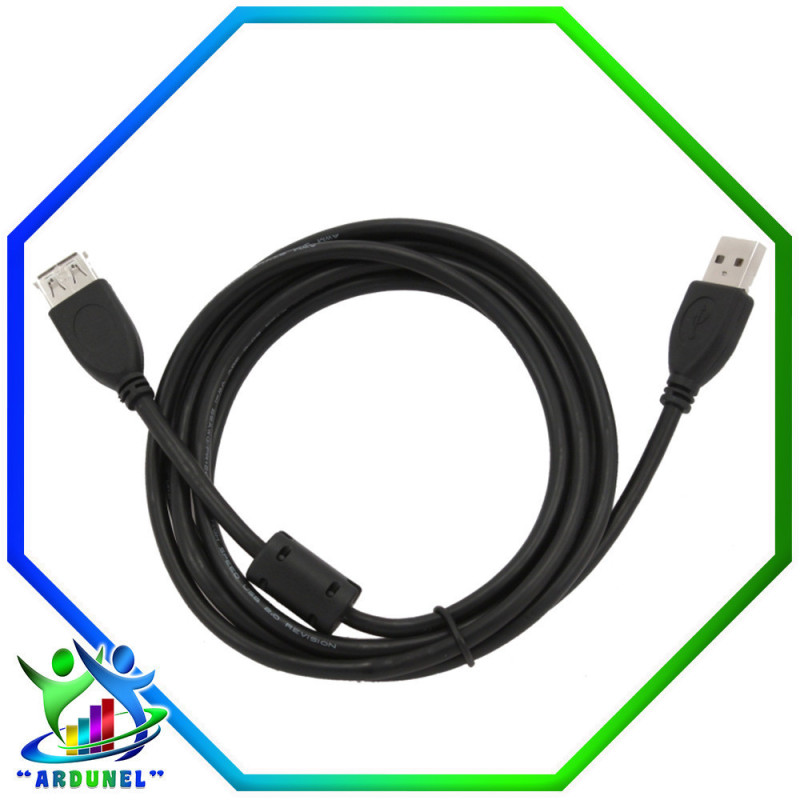 CABLE USB 2,0 AM/AF 1,8MTS. NEGRO C/FILTRO CABLE USB 2,0 AM/AF 1,8MTS. NEGRO C/FILTRO