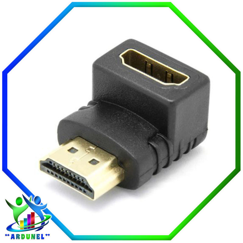 ACOPLE ADAPTADOR CODO HDMI MACHO A HDMI HEMBRA NEGRO ACOPLE ADAPTADOR CODO HDMI MACHO A HDMI HEMBRA NEGRO