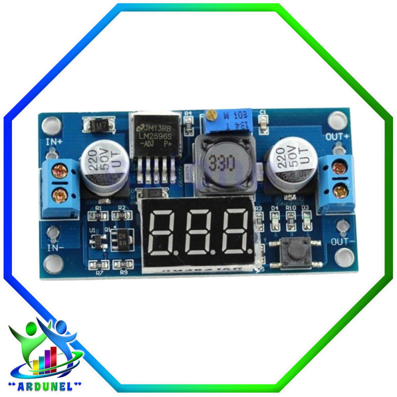MODULO REGULADOR LM2596 3A CON LED VOLTÍMETRO (ALTA CALIDAD) MODULO REGULADOR LM2596 3A CON LED VOLTÍMETRO (ALTA CALIDAD)