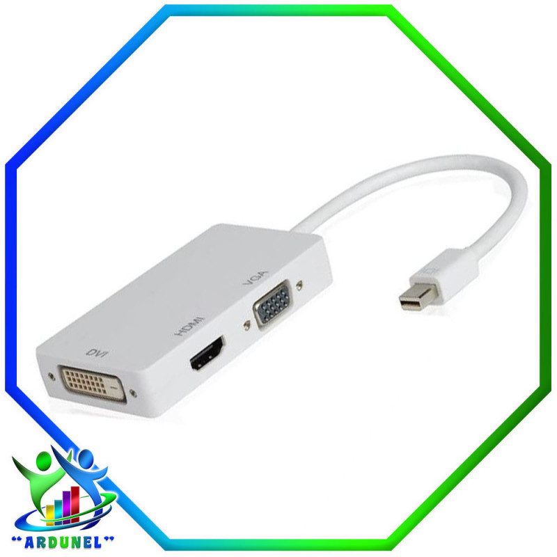 ADAPTADOR CABLE MINI DISPLAY PORT A VGA+DVI+HDMI BLANCO ROWLAND ADAPTADOR CABLE MINI DISPLAY PORT A VGA+DVI+HDMI BLANCO ROWLAND