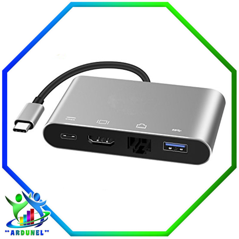 CABLE ADAP. 4 EN 1 USB C/RJ45+HDMI+USB 3.0+USB-C CABLE ADAP. 4 EN 1 USB C/RJ45+HDMI+USB 3.0+USB-C