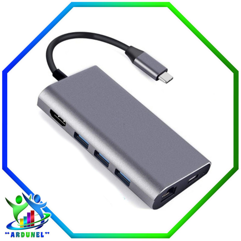 HUB 8 EN 1 USB-C ADAPTADOR 4K HUB 8 EN 1 USB-C ADAPTADOR 4K