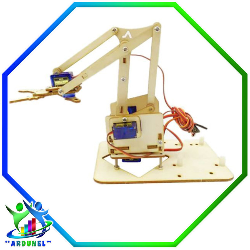 KIT BRAZO ROBOTICO DOF DE MADERA (NO INCLUYE SERVOS) KIT BRAZO ROBOTICO DOF DE MADERA (NO INCLUYE SERVOS)