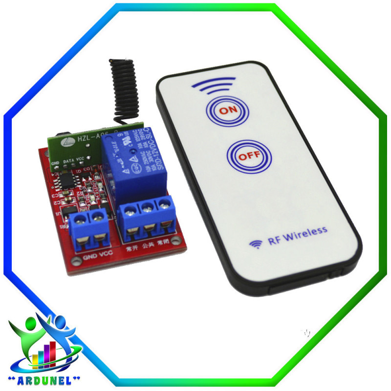 MODULO RELE INALAMBRICO RF 433MHZ 12V 1 CANAL + CONTROL REMOTO MODULO RELE INALAMBRICO RF 433MHZ 12V 1 CANAL + CONTROL REMOTO