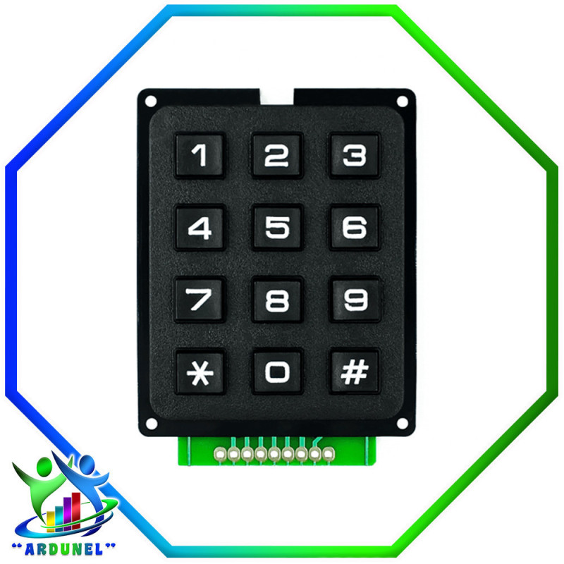 MODULO TECLADO MATRICIAL 3X4 CON SWITCH NEGRO MODULO TECLADO MATRICIAL 3X4 CON SWITCH NEGRO