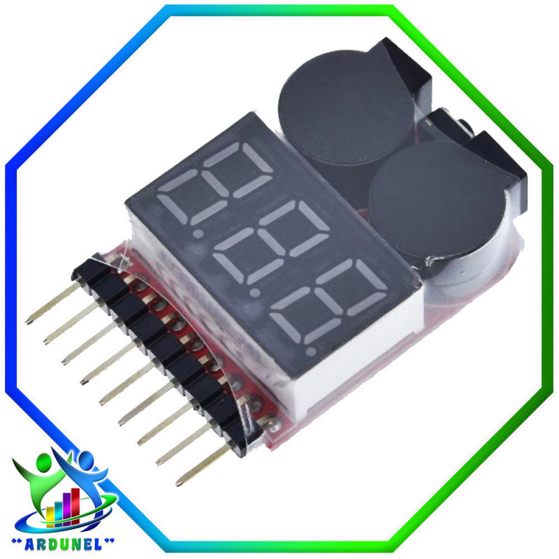 MODULO PROBADOR DE VOLTAJE DE BATERÍA LIPO 1-8S MODULO PROBADOR DE VOLTAJE DE BATERÍA LIPO 1-8S