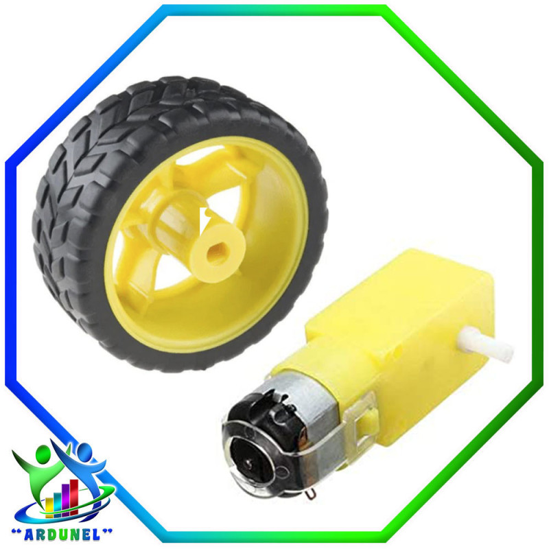 MOTOR REDUCTOR 120RPM 3-9V + RUEDA MOTOR REDUCTOR 120RPM 3-9V + RUEDA