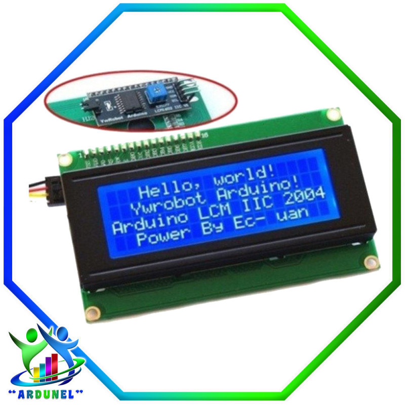 LCD 20X4 5V 2004A CON I2C LUZ DE FONDO AZUL (ALTA CALIDAD) LCD 20X4 5V 2004A CON I2C LUZ DE FONDO AZUL (ALTA CALIDAD)