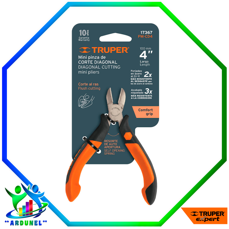 ALICATE MINIATURA DE 4 1/2 CORTE DIAGONAL, TRUPER ALICATE MINIATURA DE 4 1/2 CORTE DIAGONAL, TRUPER