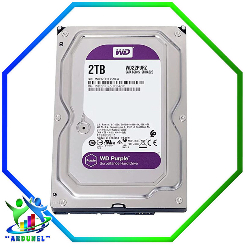 DISCO DURO WD 2TB PURPURA WD22PURZ DISCO DURO WD 2TB PURPURA WD22PURZ