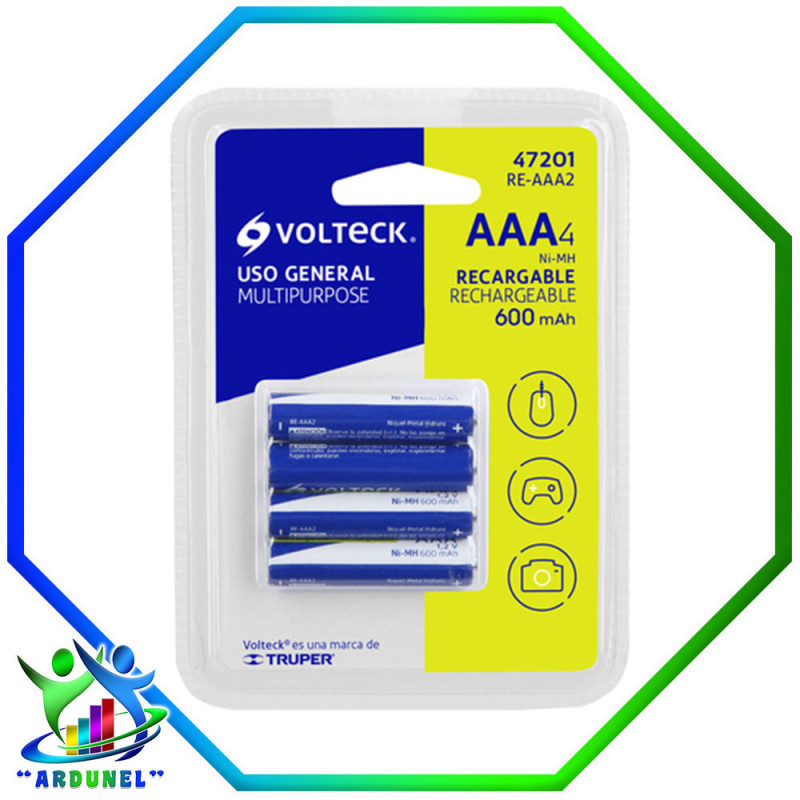BATERIA RECARGABLE ALCALINA AAA BLISTER (PACK 4 PILAS) BATERIA RECARGABLE ALCALINA AAA BLISTER (PACK 4 PILAS)
