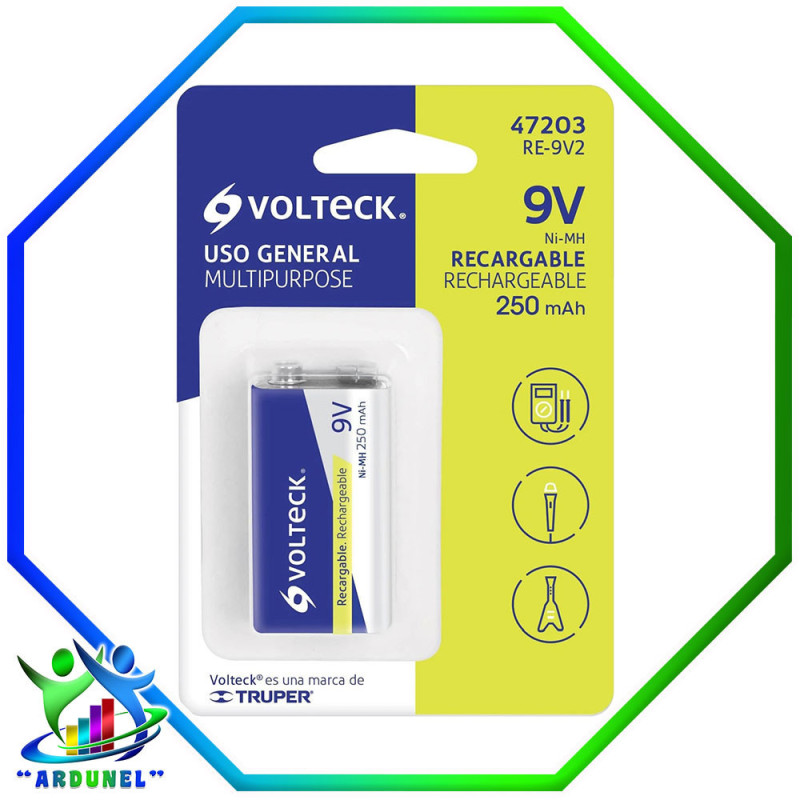 BATERIA RECARGABLE ALCALINA DE 9V BATERIA RECARGABLE ALCALINA DE 9V