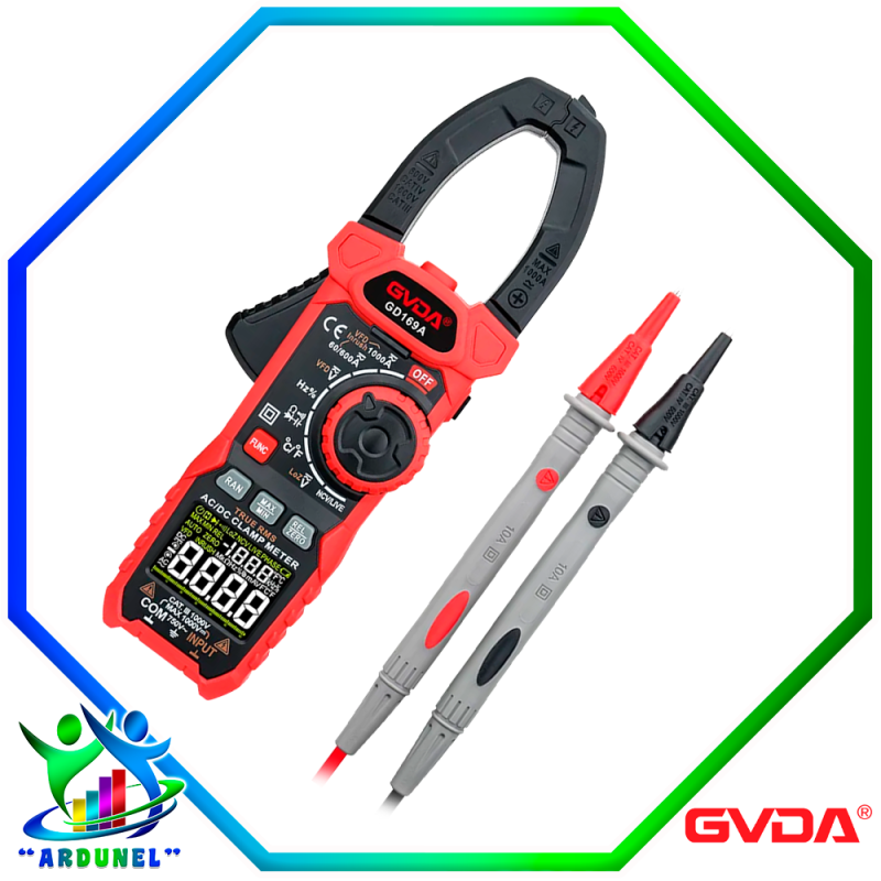 PINZA AMPERIMETRICA Y VOLTIMETRO DIGITAL PROFESIONAL GD169A PINZA AMPERIMETRICA Y VOLTIMETRO DIGITAL PROFESIONAL GD169A