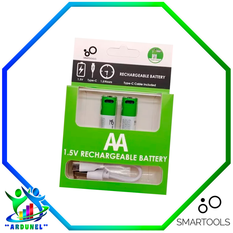 BATERIA AA LI-ION RECARGABLE USB TIPO C (PAR) BATERIA AA LI-ION RECARGABLE USB TIPO C (PAR)