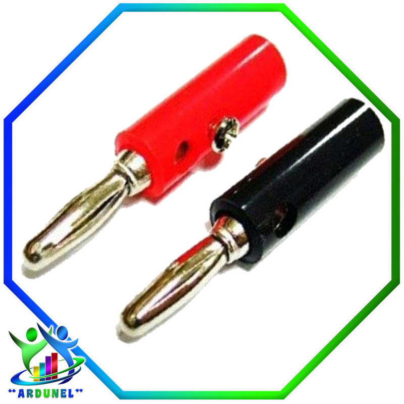 CONECTOR BANANA MACHO 4MM ROJO y NEGRO CONECTOR BANANA MACHO 4MM ROJO y NEGRO