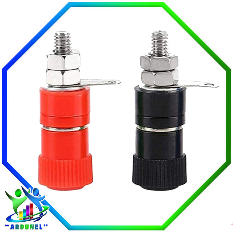 CONECTOR BANANA HEMBRA LARGO 4MM ROJO y NEGRO CONECTOR BANANA HEMBRA LARGO 4MM ROJO y NEGRO