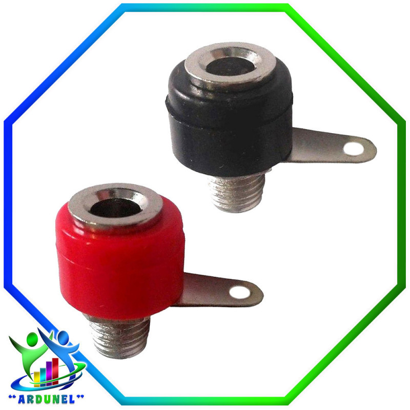 CONECTOR BANANA HEMBRA CORTO 4MM ROJO y NEGRO CONECTOR BANANA HEMBRA CORTO 4MM ROJO y NEGRO