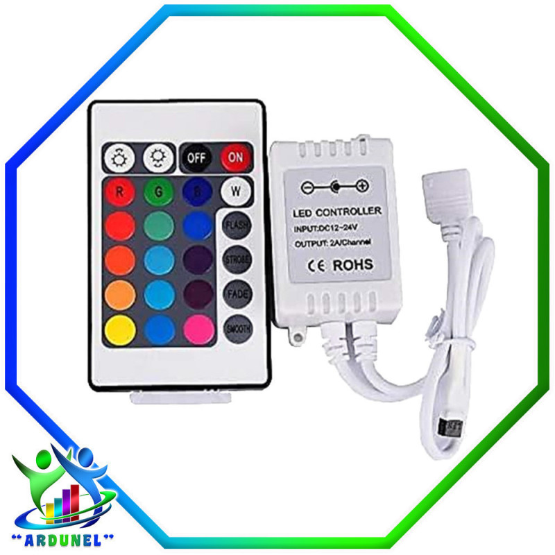 CONTROLADOR PARA TIRA LED RGB 12V + CONTROL REMOTO CONTROLADOR PARA TIRA LED RGB 12V + CONTROL REMOTO