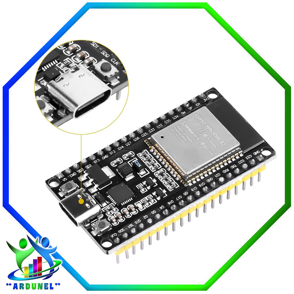 ESP32 CP2102 WROOM WIFI - BLUETOOTH 38PIN (TIPO C) ESP32 CP2102 WROOM WIFI - BLUETOOTH 38PIN (TIPO C)