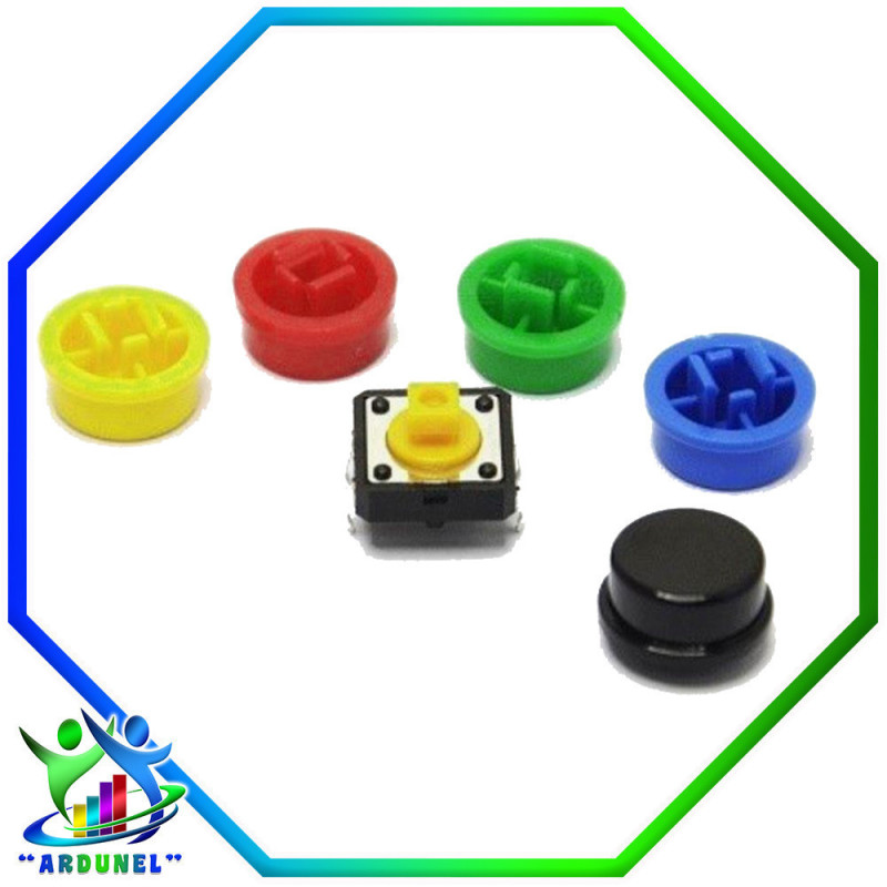 PULSADOR 4 PIN 6X6X7.3MM + TAPA REDONDA PULSADOR 4 PIN 6X6X7.3MM + TAPA REDONDA