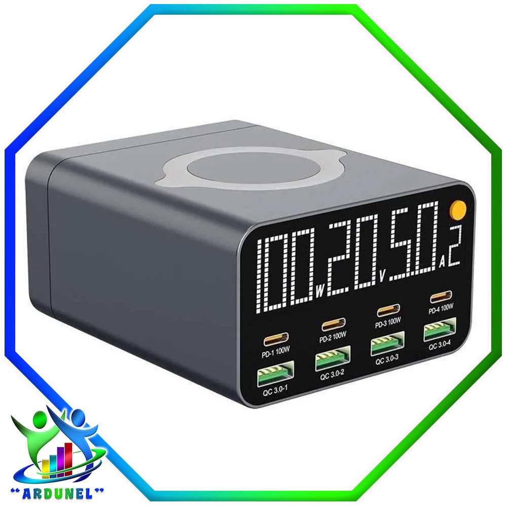 CARGADOR MULTIFUNCIONAL INALAMBRICO WLX-M1 DE 8 PUERTO USB 100W CARGADOR MULTIFUNCIONAL INALAMBRICO WLX-M1 DE 8 PUERTO USB 100W