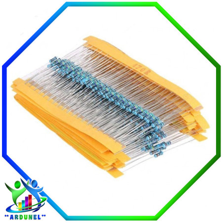 KIT DE RESISTENCIAS DE ¼w 1% : (1500pzas.)
