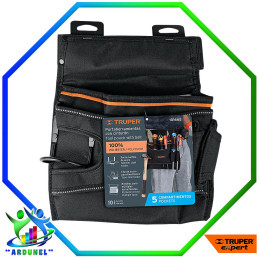 PORTAHERRAMIENTAS DE POLIESTER PROFESIONAL DE 5 COMPARTIEMIENTOS 29 X 25 CM