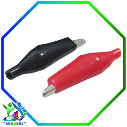 PINZA COCODRILO ROJO Y NEGRO 35MM