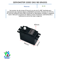 SERVOMOTOR S3003 12KG 180 GRADOS