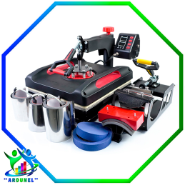 MAQUINA DE PRENSA TERMICA PARA SUBLIMACION 8 EN 1 P8038-PRO DE 38X38CM