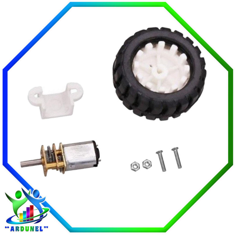 MICRO MOTOR DC 2000 RPM- 6V + RUEDA + SOPORTE MICRO MOTOR DC 2000 RPM- 6V + RUEDA + SOPORTE