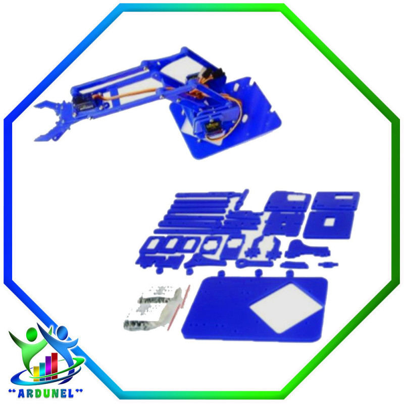 KIT BRAZO MECÁNICO ACRÍLICO 4DOF (NO INCLUYE SERVOS) KIT BRAZO MECÁNICO ACRÍLICO 4DOF (NO INCLUYE SERVOS)