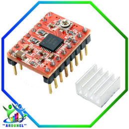 CONTROLADOR DE MOTOR PASO A PASO A4988 ROJO (CHIP ORIGINAL)