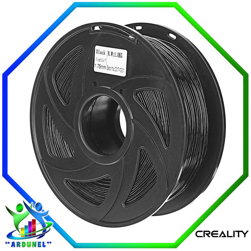 Filamento CR-TPU 1.75mm 1kg Flexible, NEGRO (ALTA CALIDAD) Filamento CR-TPU 1.75mm 1kg Flexible, NEGRO (ALTA CALIDAD)