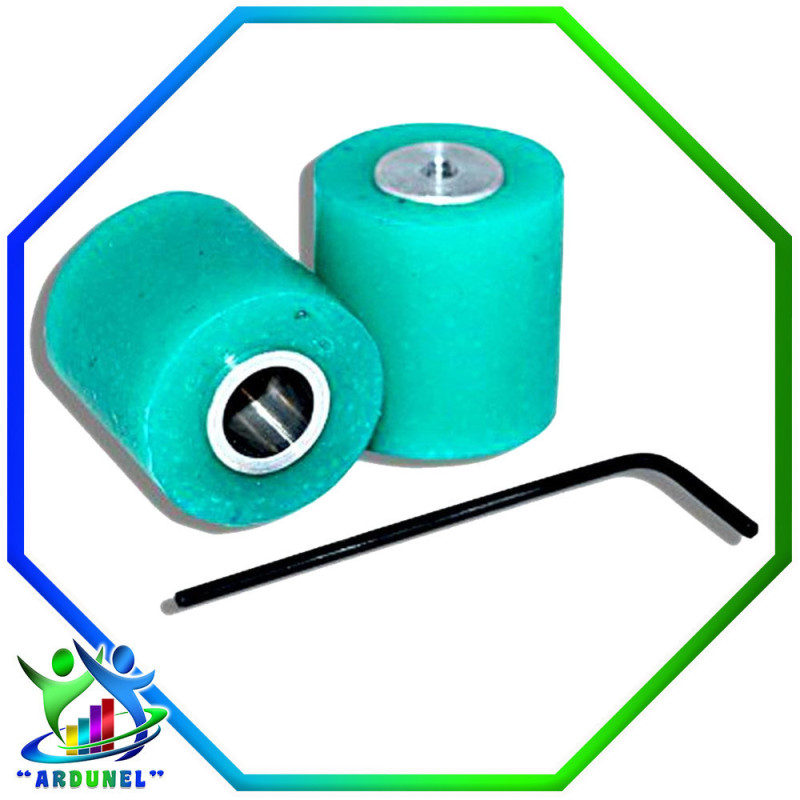 RUEDAS SEGUIDOR DE LÍNEA CORTAS 23X20 VERDE (PAR) RUEDAS SEGUIDOR DE LÍNEA CORTAS 23X20 VERDE (PAR)